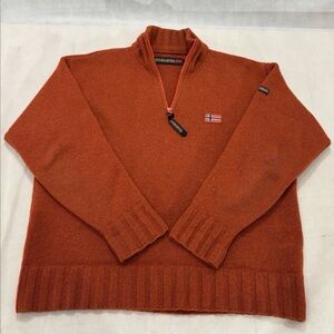 Napapijri Men's Rust Zip-Up Sweater